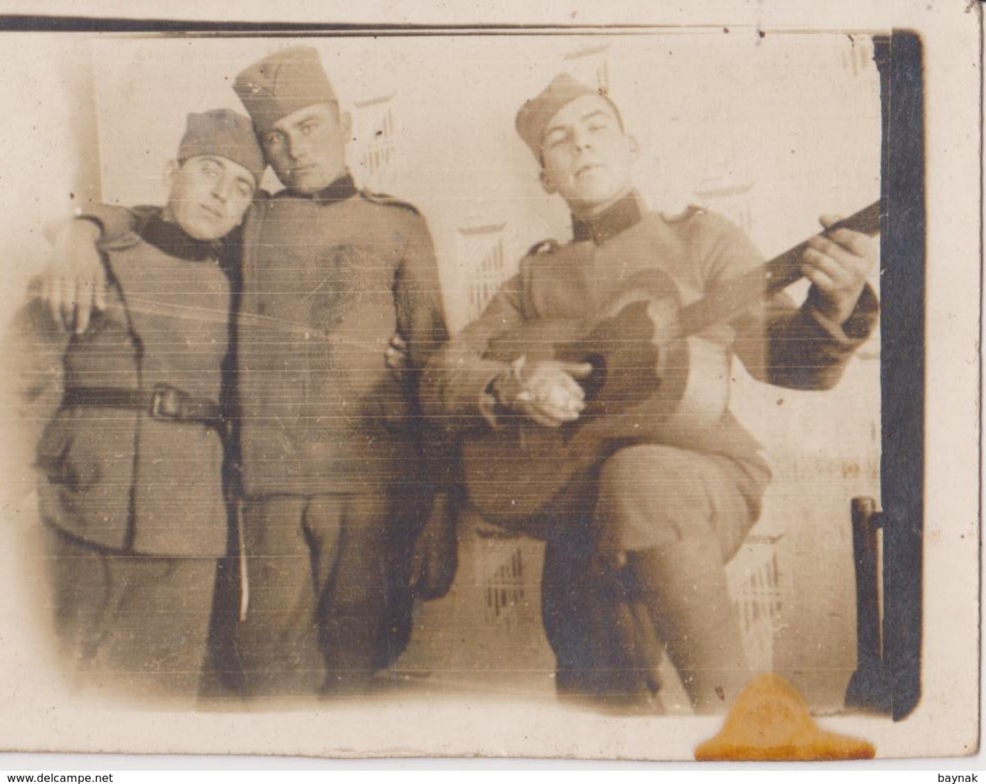 2  --  SERBIA , KINGDOM OF YUGOSLAVIA   -- SERBIAN ARMY  --    KADETTEN, MUSIKER  --  ORIGINAL PHOTO   8 Cm X 5,8 Cm - Sonstige & Ohne Zuordnung