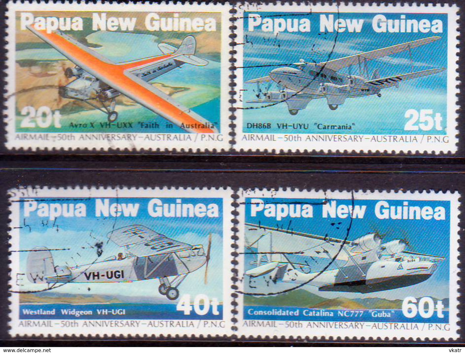 PAPUA NEW GUINEA 1984 SG #478-81 Compl.set Used First Airmail Australia-Papua New Guinea - Papua New Guinea