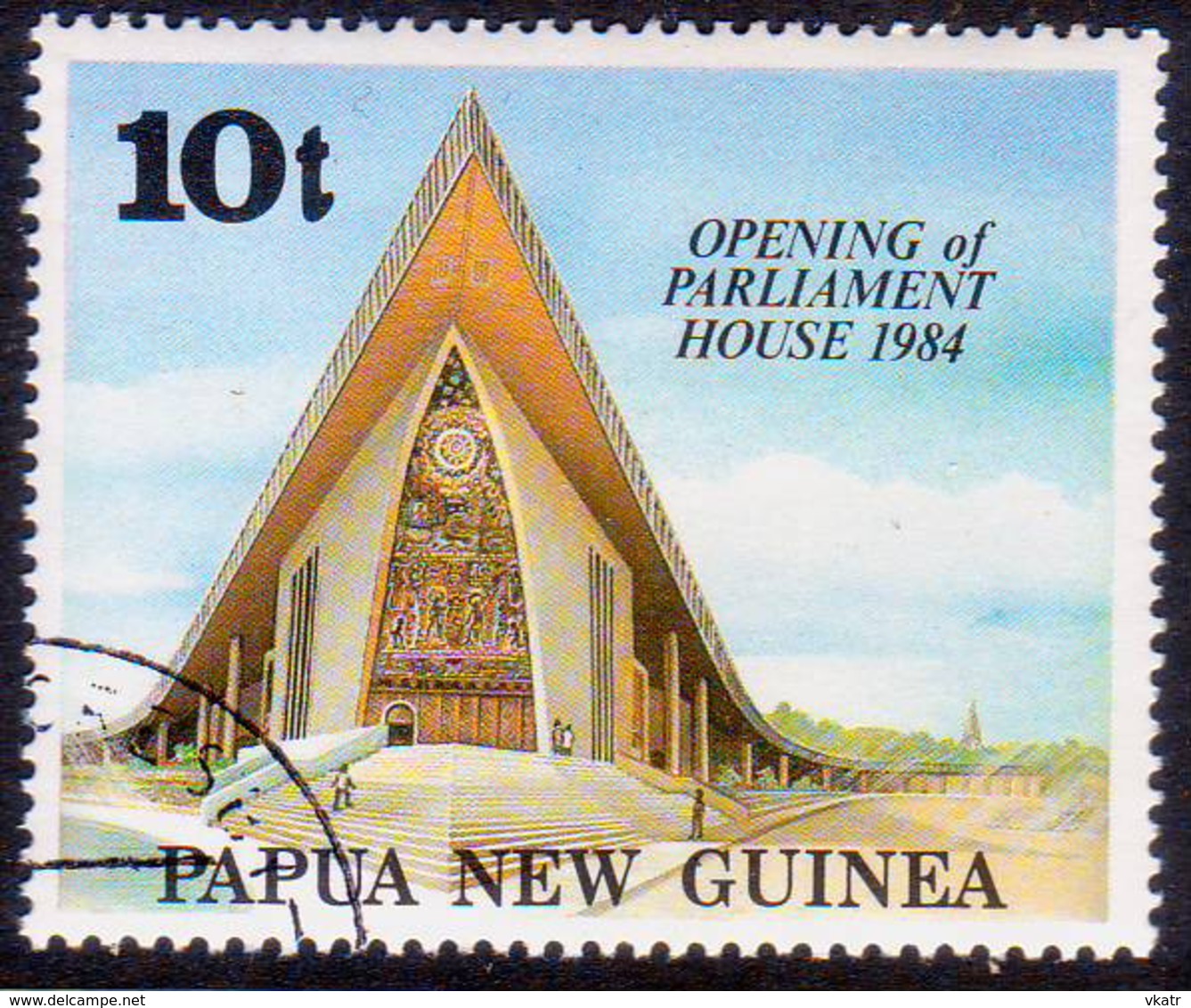 PAPUA NEW GUINEA 1984 SG #482 10t Used New Parliament House - Papua New Guinea