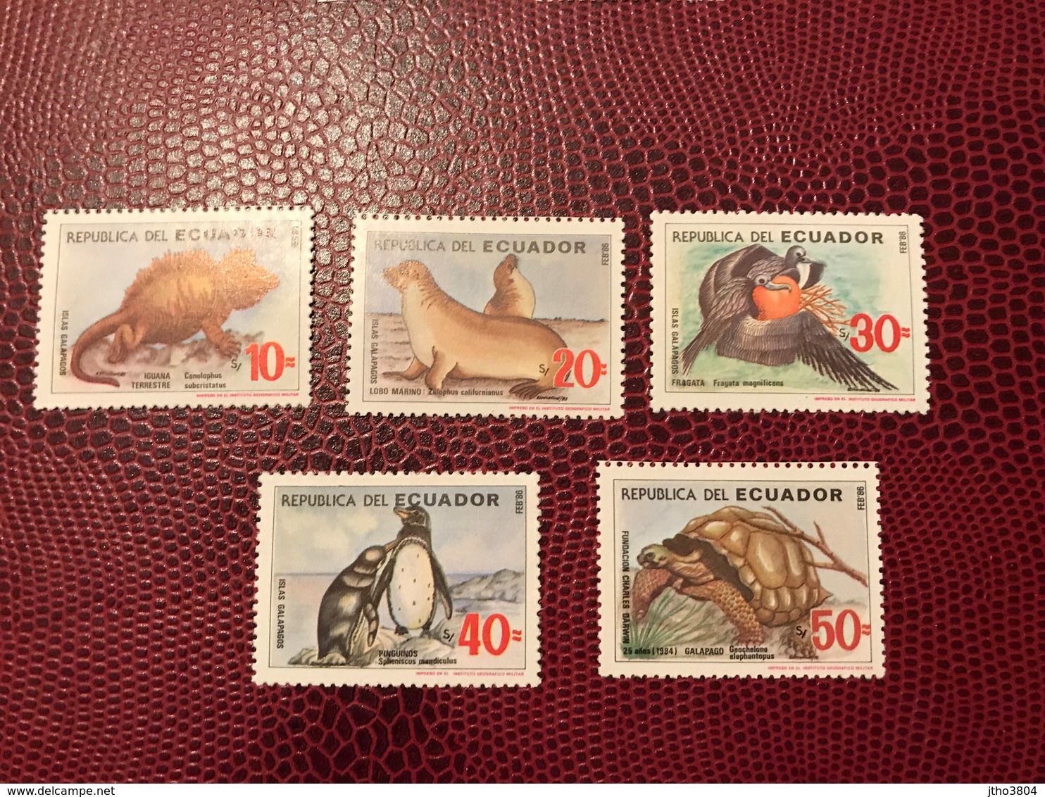 ÉQUATEUR 1986 Serie Complète 6 V Neuf ** MNH Iguane Tortue Manchot Oiseau Turtle Bird Galapagos Of Ecuador - Altri & Non Classificati