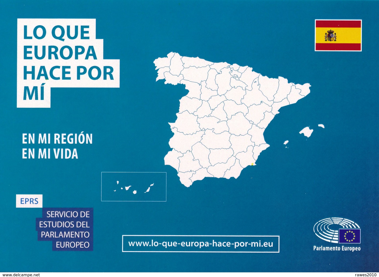 AK Spanien 2019 EU - Mitgliedschaft + Landkarte + Fahne - Ausgabe Des EU-Parlamentes Brüssel Zur Europawahl - Institutions Européennes