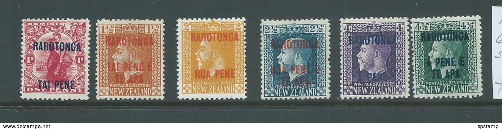 Cook Islands 1919 Overprints On New Zealand Part Set Of 6 Mint , Imperfections - Cook Islands