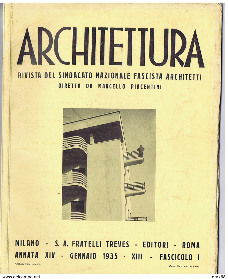 ARCHITETTURA / FASCISMO - MASSIMO PIACENTINI - 1935 - ROMA / RICCIONE / BARI / VENEZIA / PIACENZA / MOGADISCIO - Art, Design, Decoration