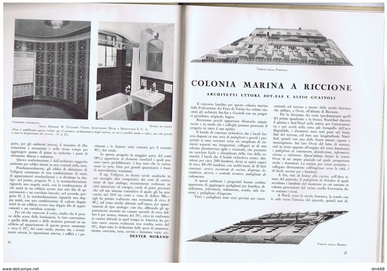 ARCHITETTURA / FASCISMO - MASSIMO PIACENTINI - 1935 - ROMA / RICCIONE / BARI / VENEZIA / PIACENZA / MOGADISCIO