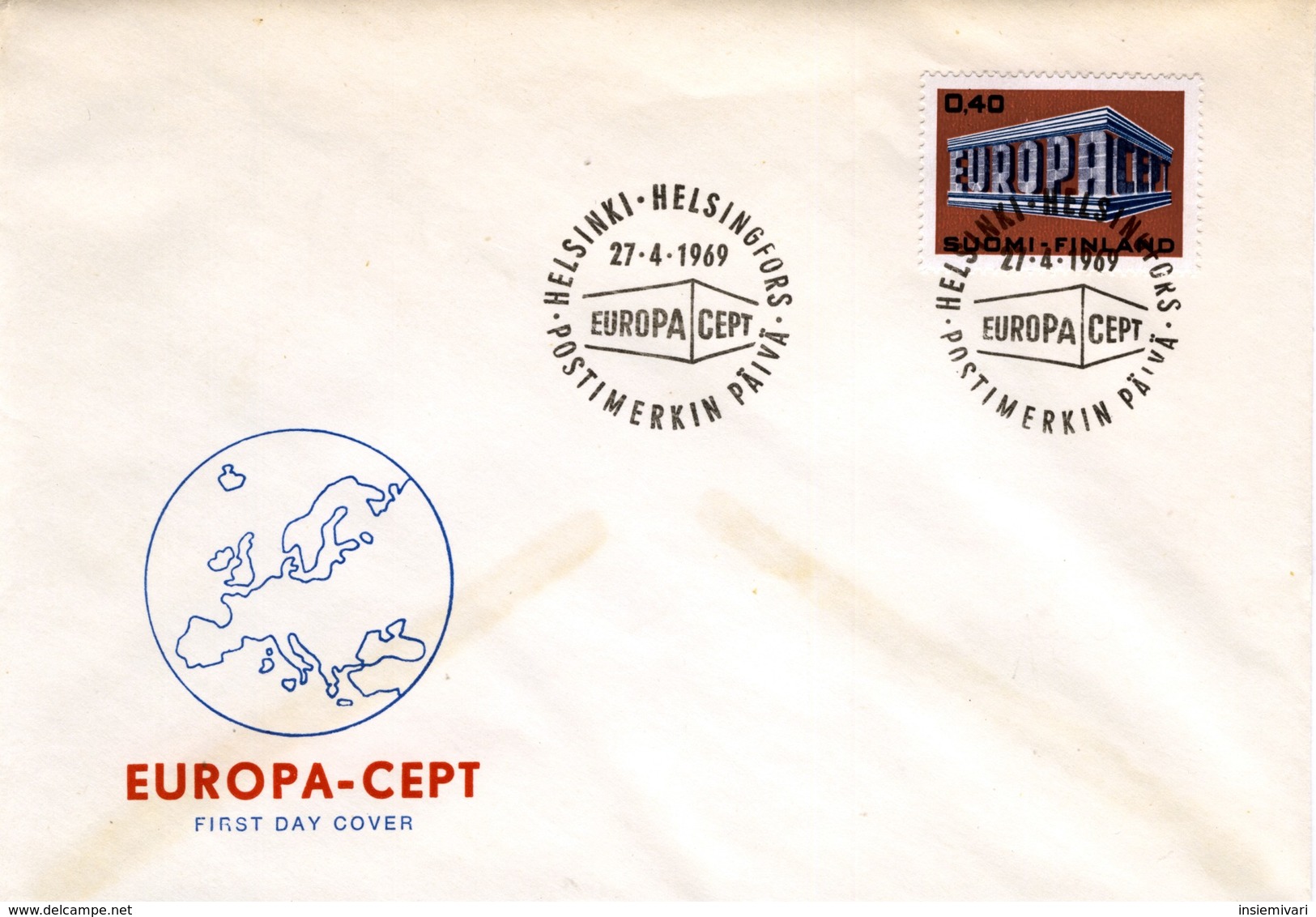 1969 - FINLANDIA - EUROPA - BUSTA FDC.+4 - Storia Postale