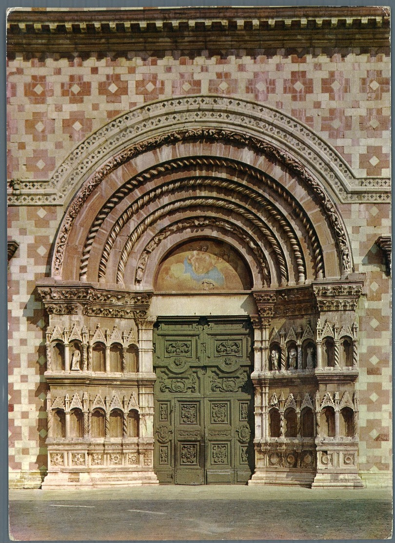 °°° Cartolina N. 574 L'aquila Portale Basilica S. Maria Di Collemaggio Nuova °°° - L'Aquila