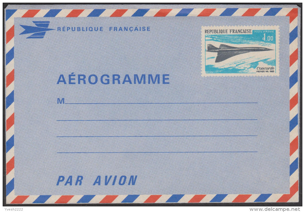 France. Aérogramme à 1 F, Curiosité "bulle" Sur Le "1". Concorde - Concorde