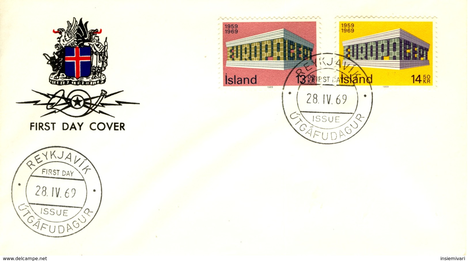 1969 - ISLANDA - EUROPA - BUSTA FDC.+4 - FDC