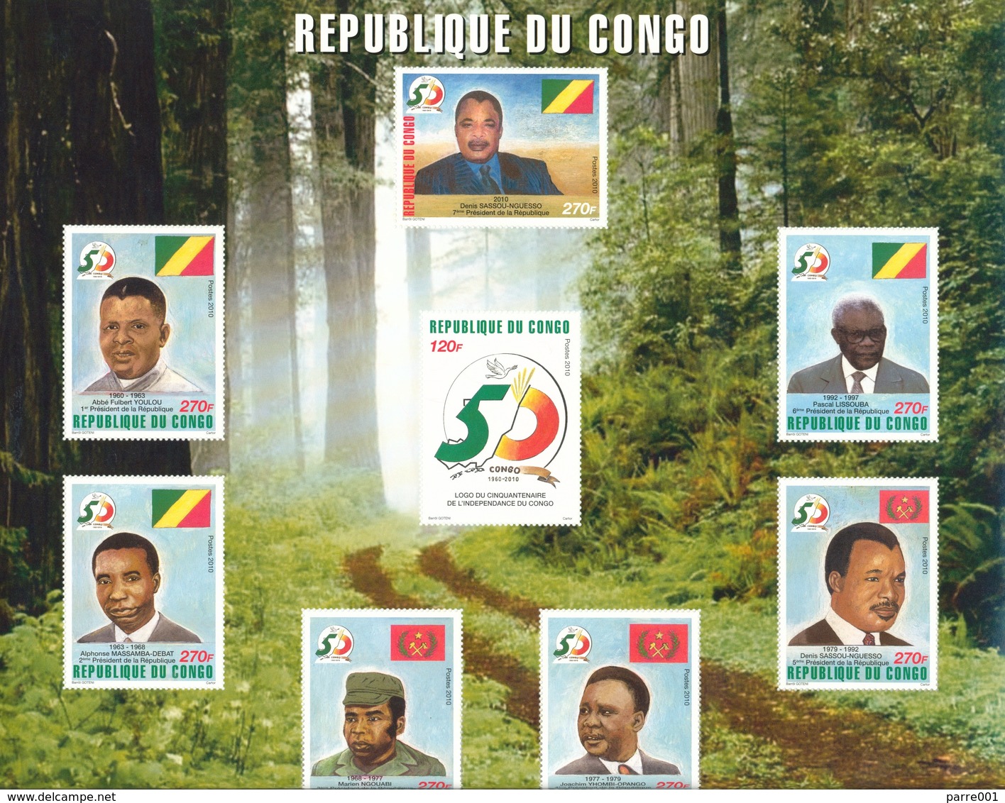 Congo 2010 Presidents Of The Republic Since Independence Sheet Extremely Large. Rare! - Ongebruikt