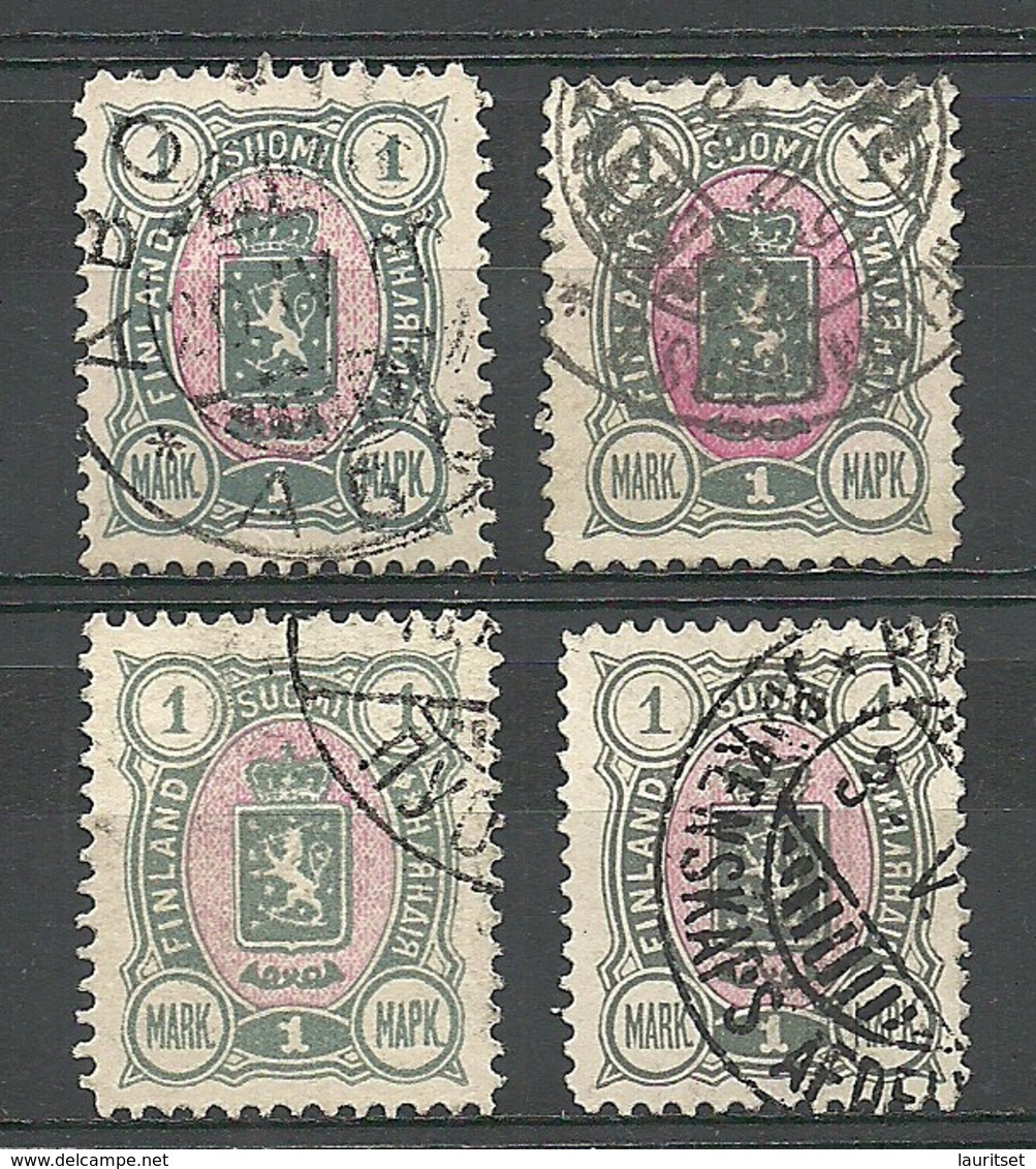 FINLAND FINNLAND 1890 Michel 32 Small Lot Of Color Shades Perforaton Types O - Gebraucht