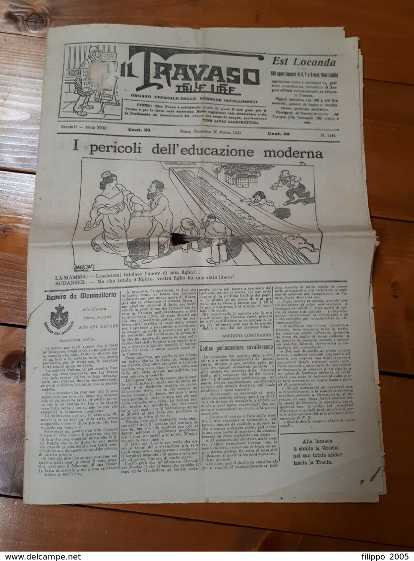 1922 - ROMA - GIORNALE - IL TRAVASO DELLE IDEE - SATIRA - FASCISMO - UMORISMO - Altri & Non Classificati