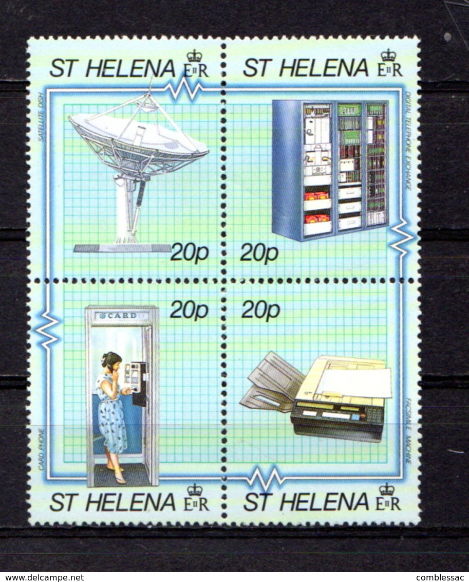 SAINT  HELENA    1990    Modern  Telecom  Links    Block  Of  4    MNH - Saint Helena Island