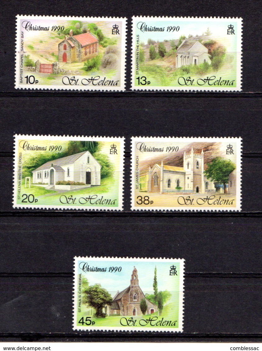 SAINT  HELENA    1990    Christmas  Local  Churches    Set  Of   5    MNH - Saint Helena Island