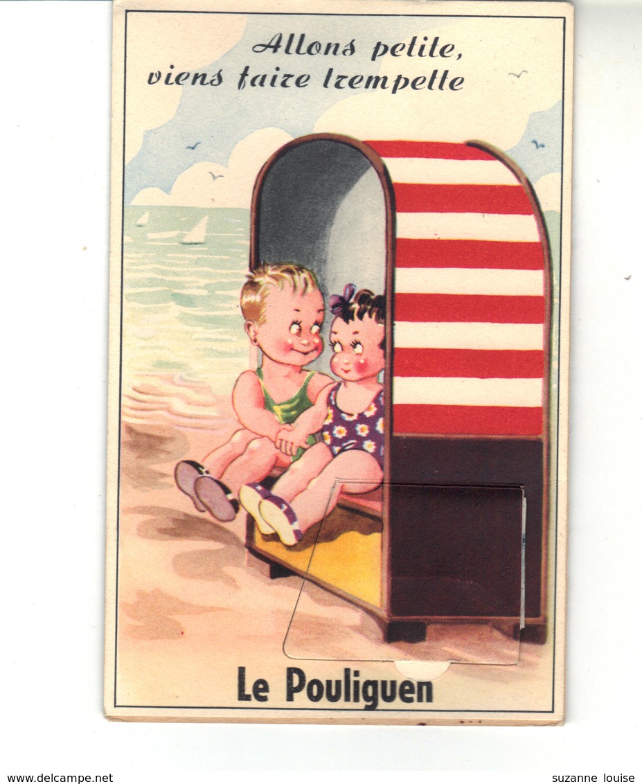 Carte A Système   Le POULIGUEN   "Allons Petite Viens Faire Trempette". - Le Pouliguen