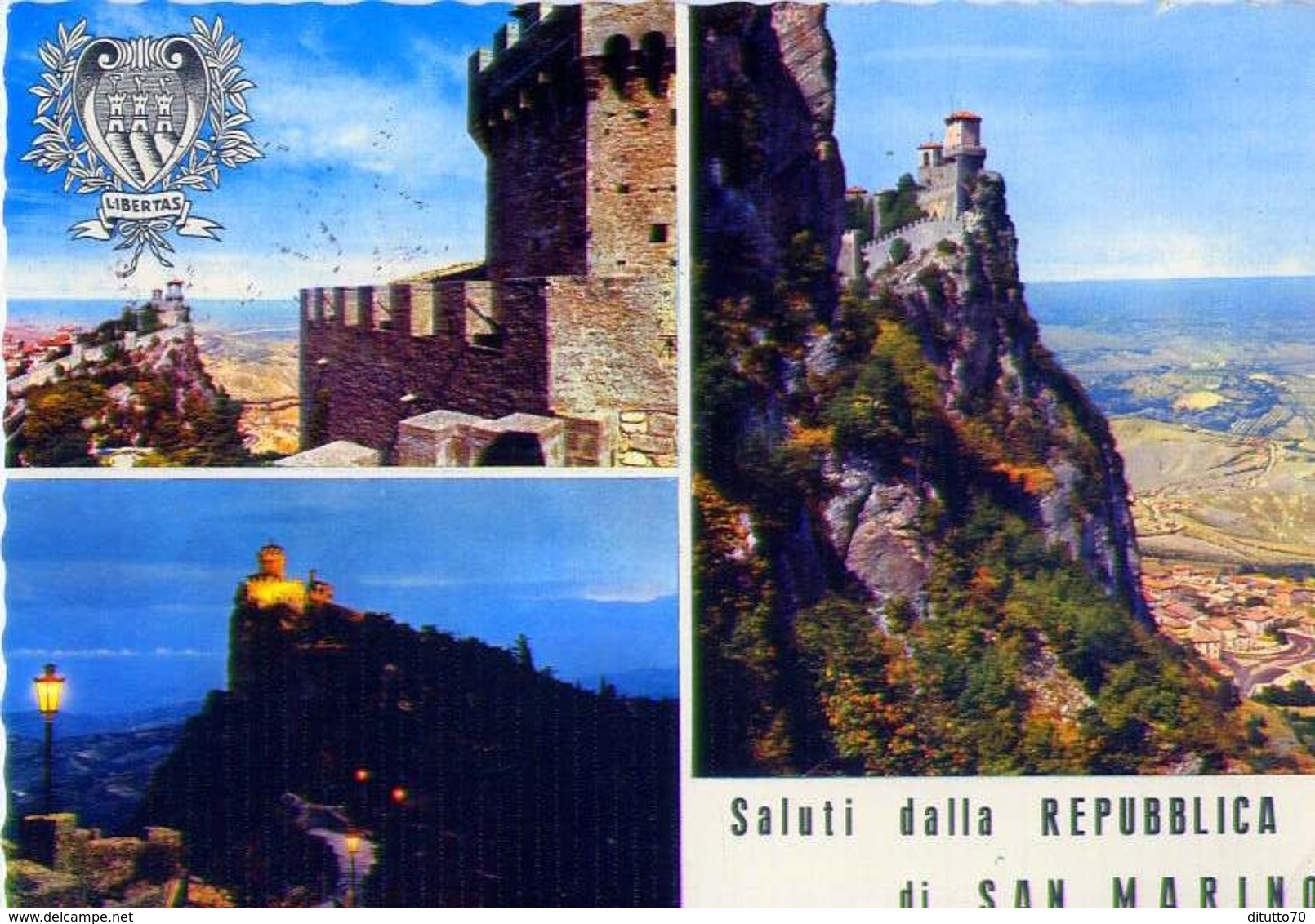 Saluti Dalla Repubblica Di San Marino - Formato Grande Viaggiata Mancante Di Affrancatura – E 9 - San Marino