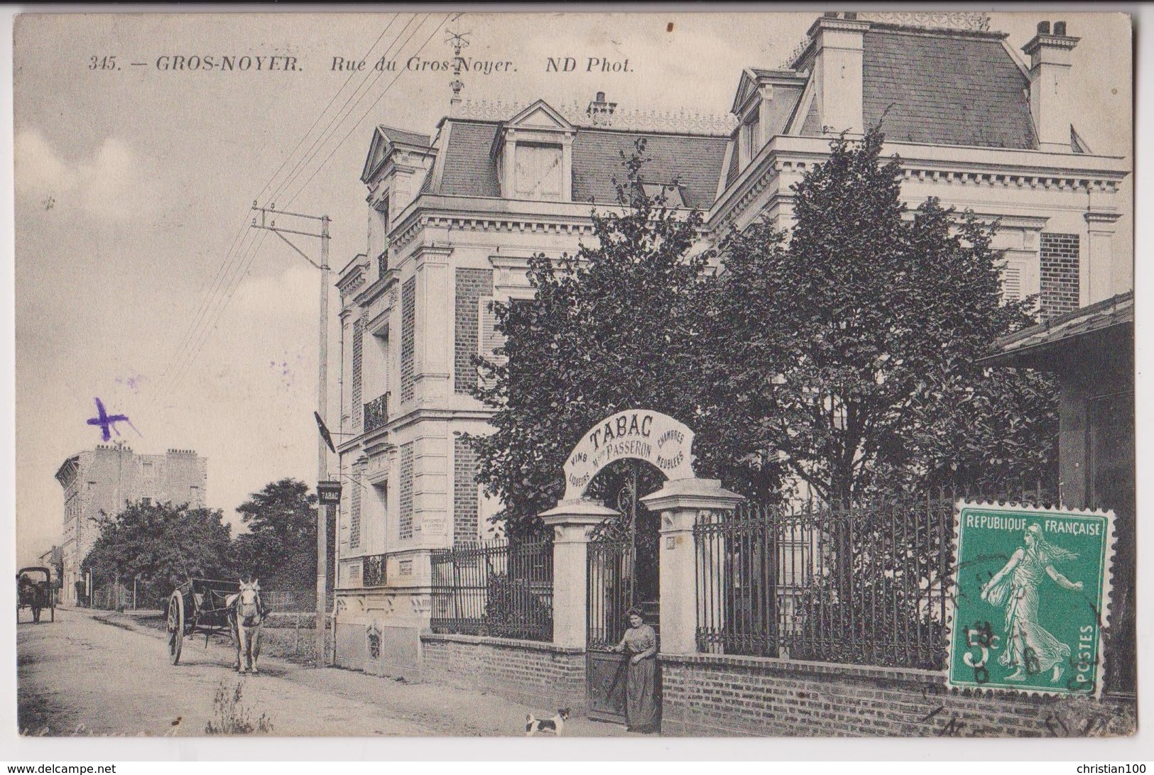 ERMONT - GROS NOYER (95) : RUE DU GROS NOYER - TABAC " MAISON PASSERON " - ECRITE EN 1912 - 2 SCANS - - Ermont-Eaubonne