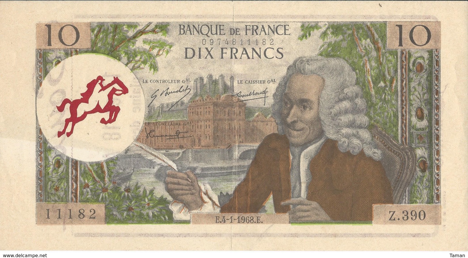 FRANCE  --  Souillac  --  10  Francs   Voltaire   -  Reproduction Publicitaire 1991 - Fictifs & Spécimens