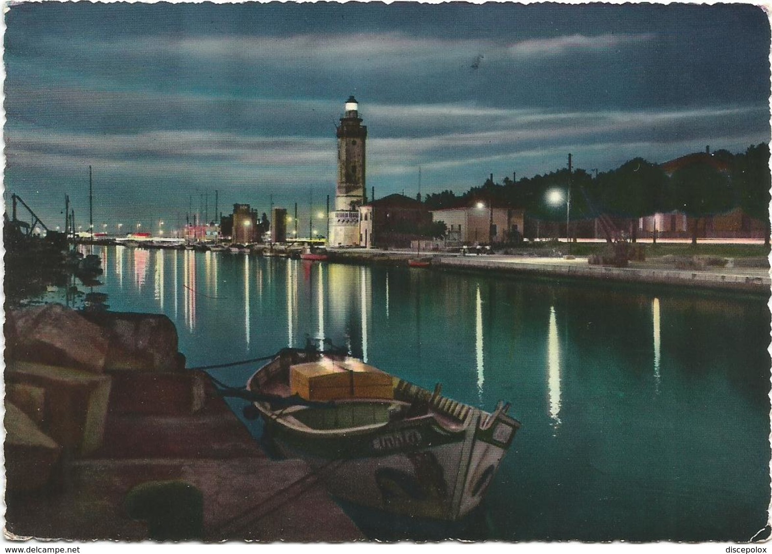 W2483 Rimini - Il Porto - Panorama Notturno Notte Nuit Night Nacht Noche / Viaggiata 1962 - Rimini