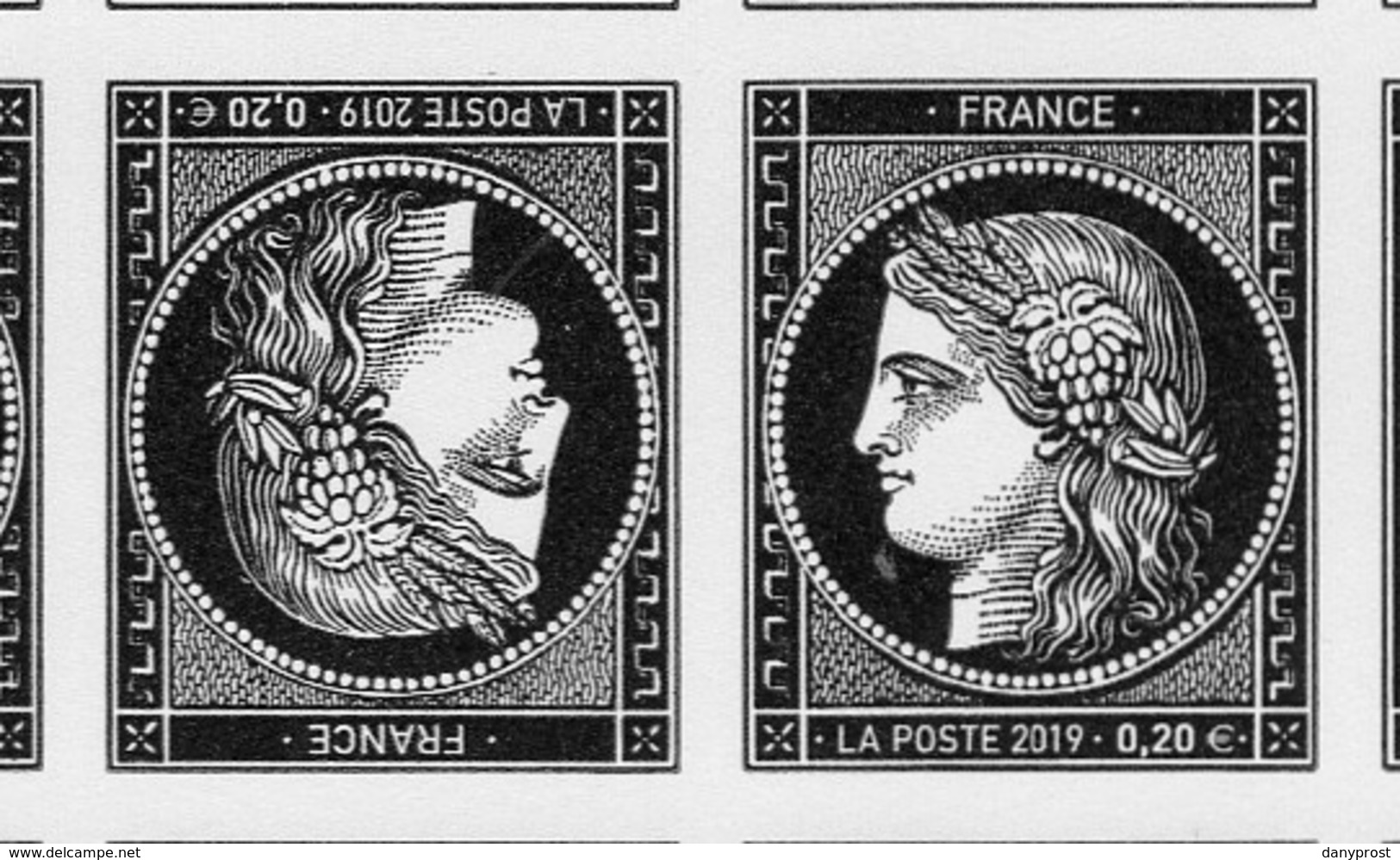 2019-case 93 TETE-BECHE Dans Bloc 15ex-CERES NOIR à 0.20 €-ISSU DU BLOC PRESTIGE " Les 170 Ans Du 1er Timbre Français " - Neufs