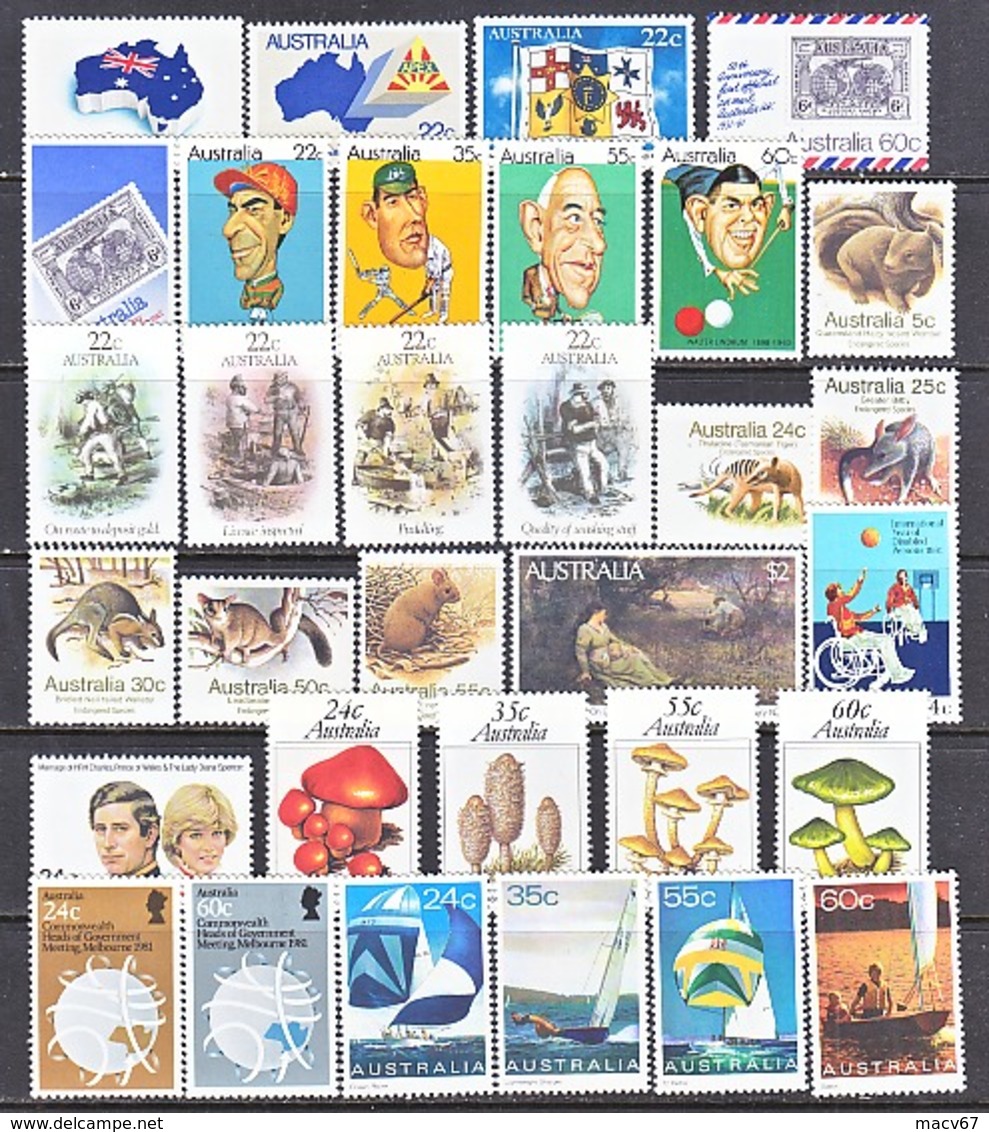 AUSTRALIA  FROM YEAR 1981  AT FACE VALUE  ** - Mint Stamps