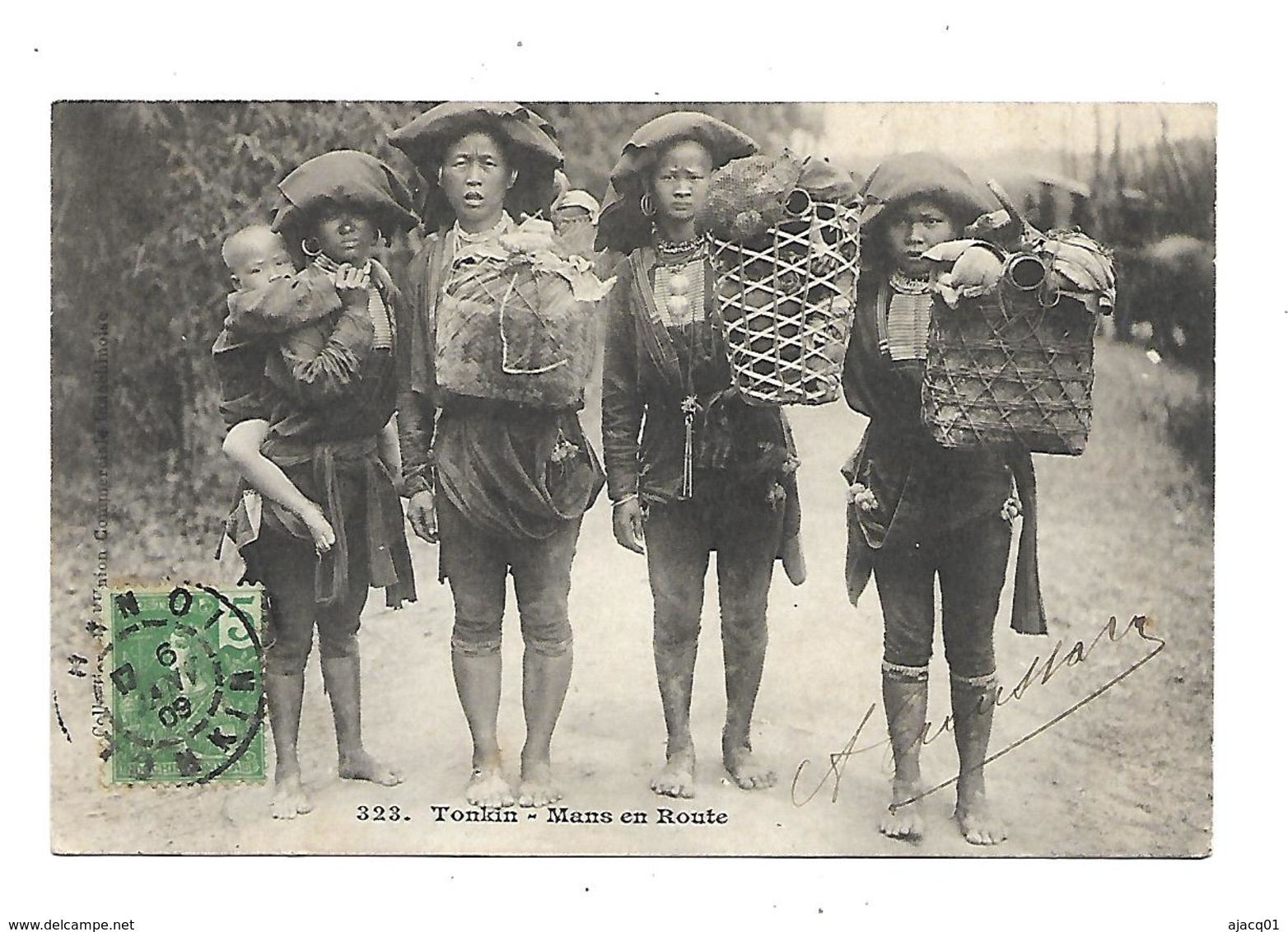 Vietnam Tonkin Mans En Route  1909 - Viêt-Nam