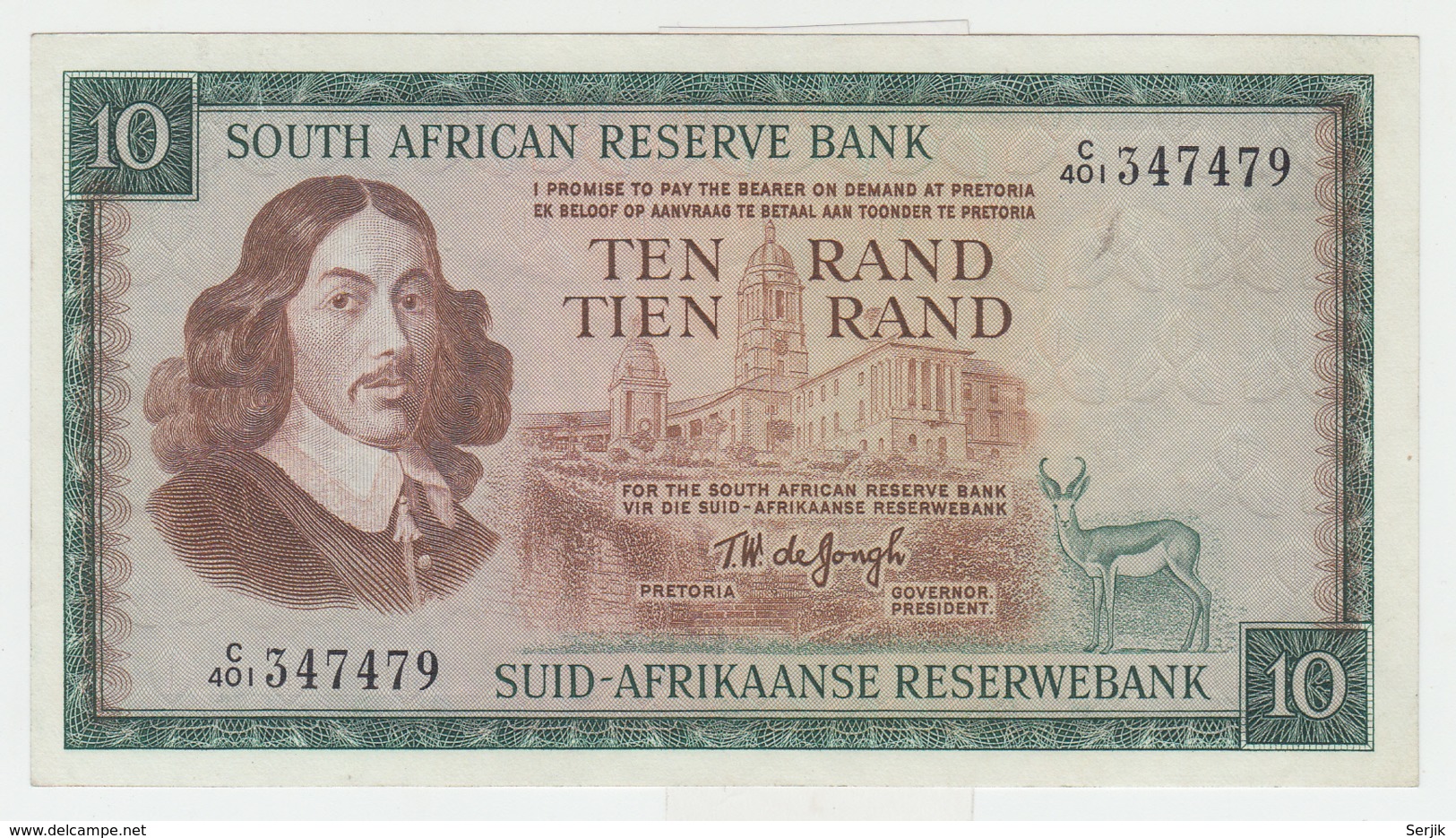 South Africa 10 Rand 1975 VF++ Pick 113c  113 C - Sudafrica