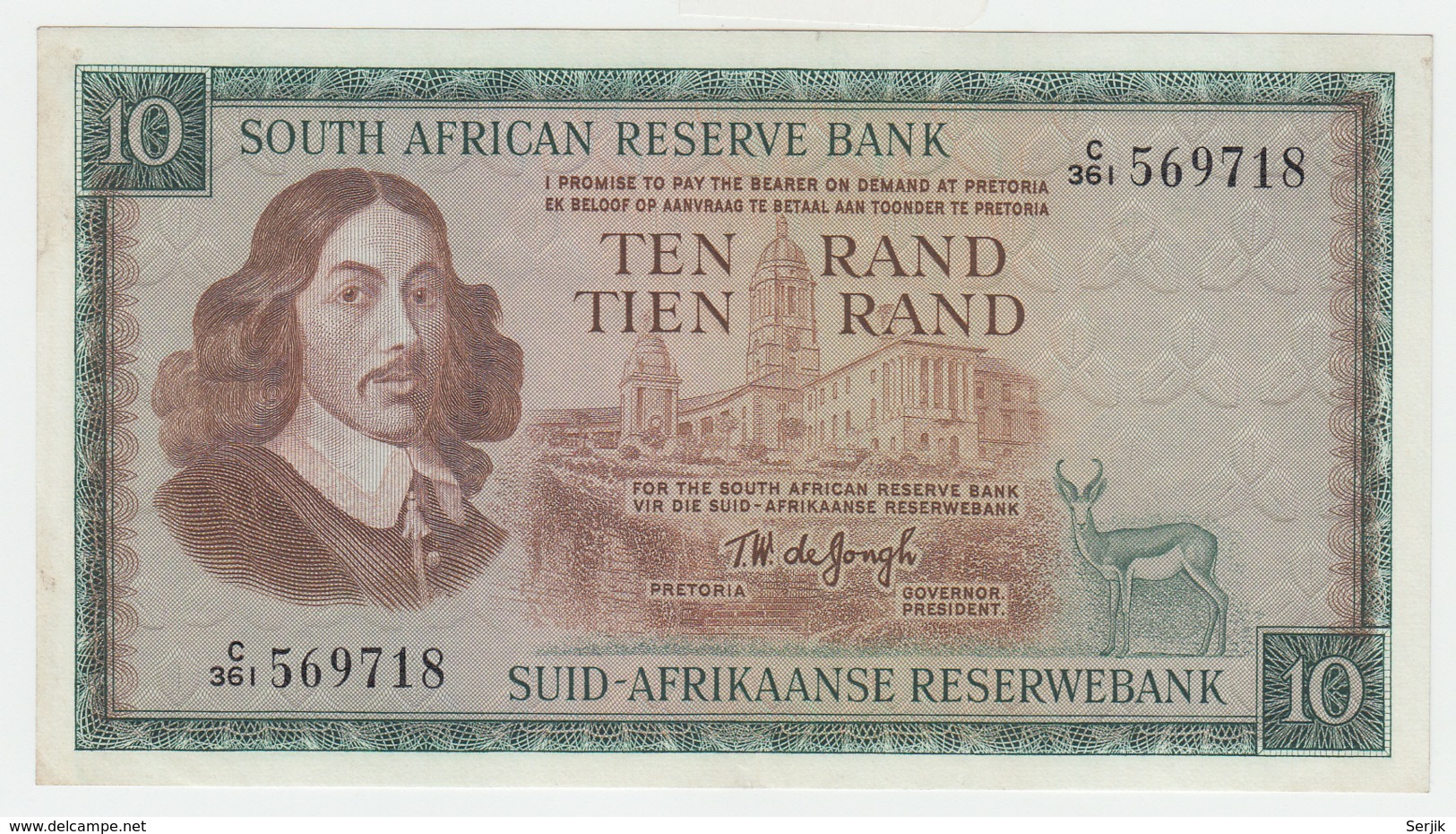 South Africa 10 Rand 1975 XF Pick 113c  113 C - South Africa