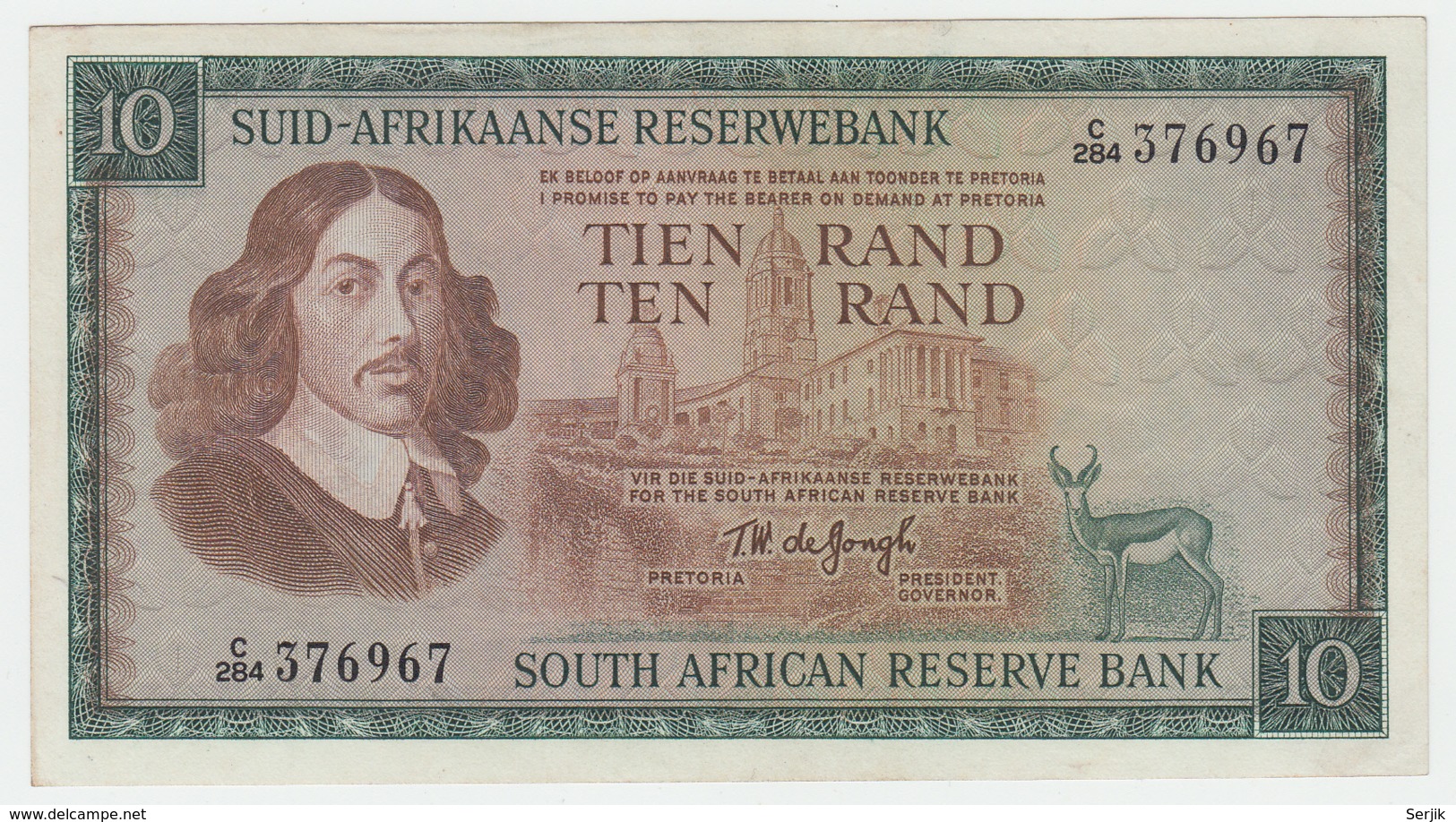 South Africa 10 Rand 1975 XF Pick 114c  114 C - Afrique Du Sud