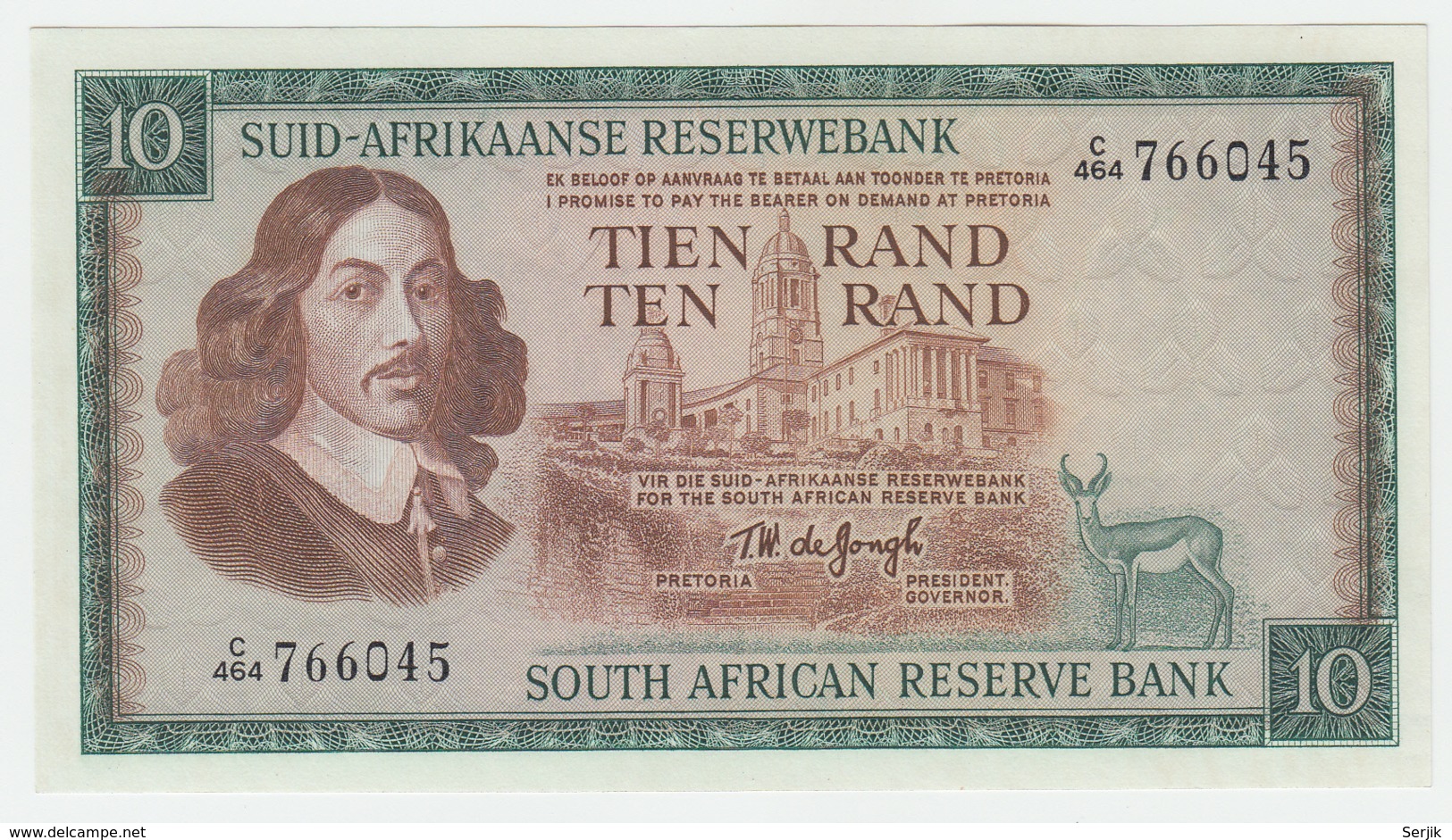 South Africa 10 Rand 1975 UNC Pick 114c  114 C - South Africa