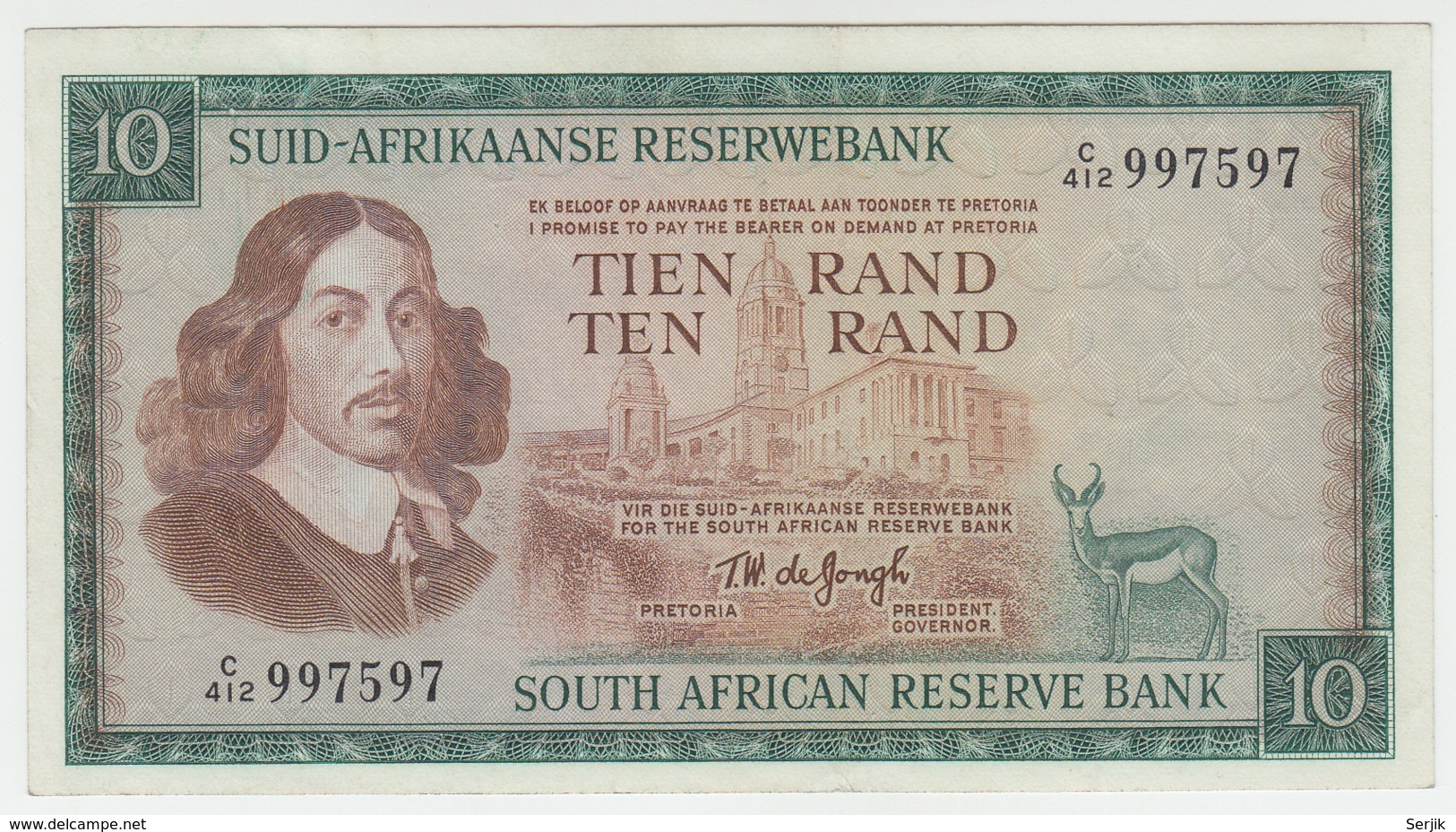 South Africa 10 Rand 1975 XF++ Pick 114c  114 C - Sudafrica