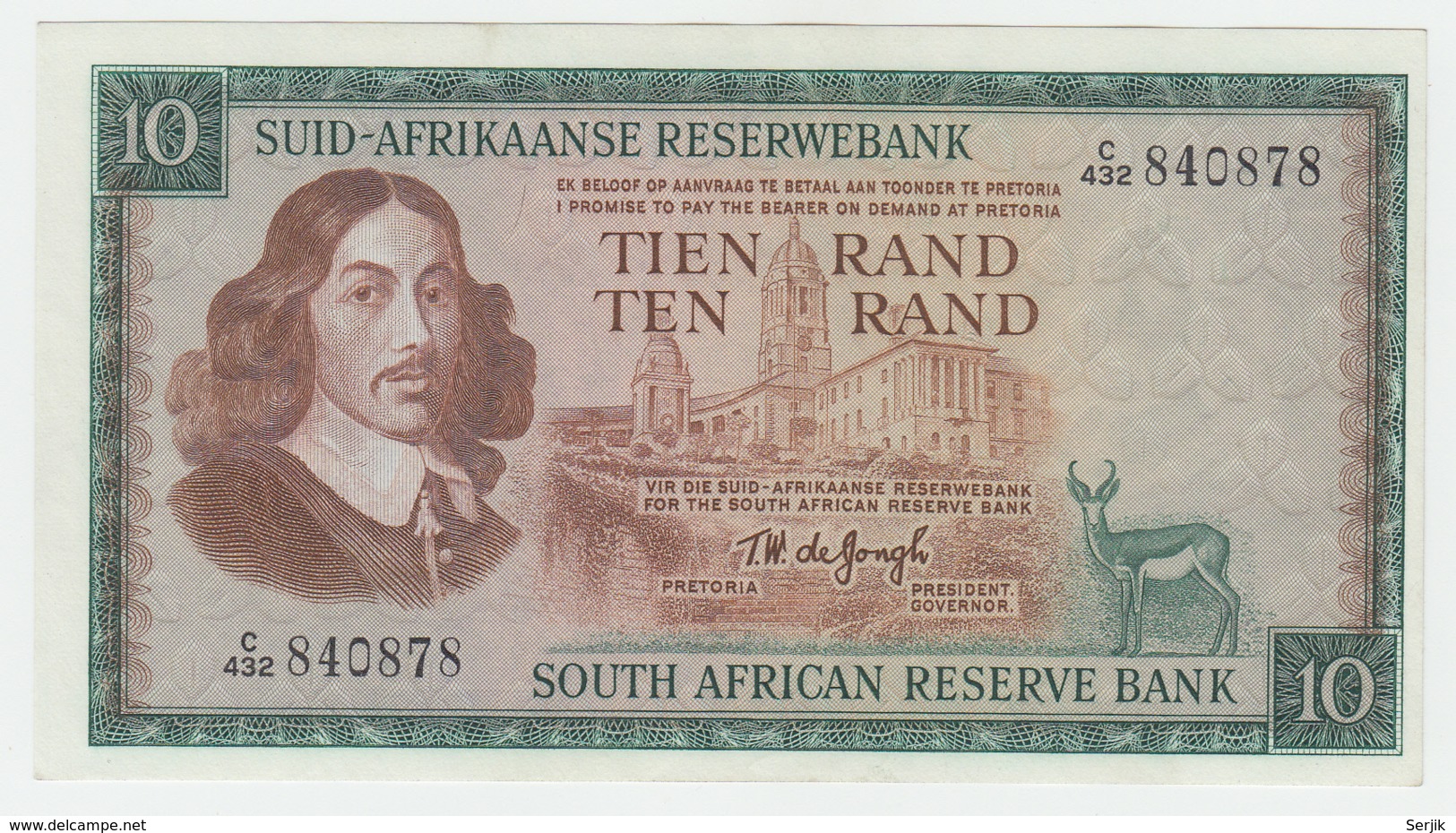 South Africa 10 Rand 1975 UNC Pick 114c  114 C - Afrique Du Sud