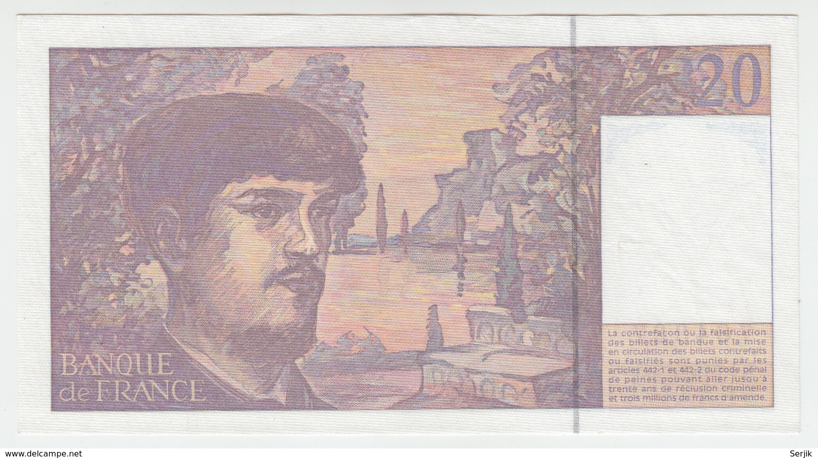 FRANCE 20 Francs 1997 VF++ Pick 151a - 20 F 1980-1997 ''Debussy''