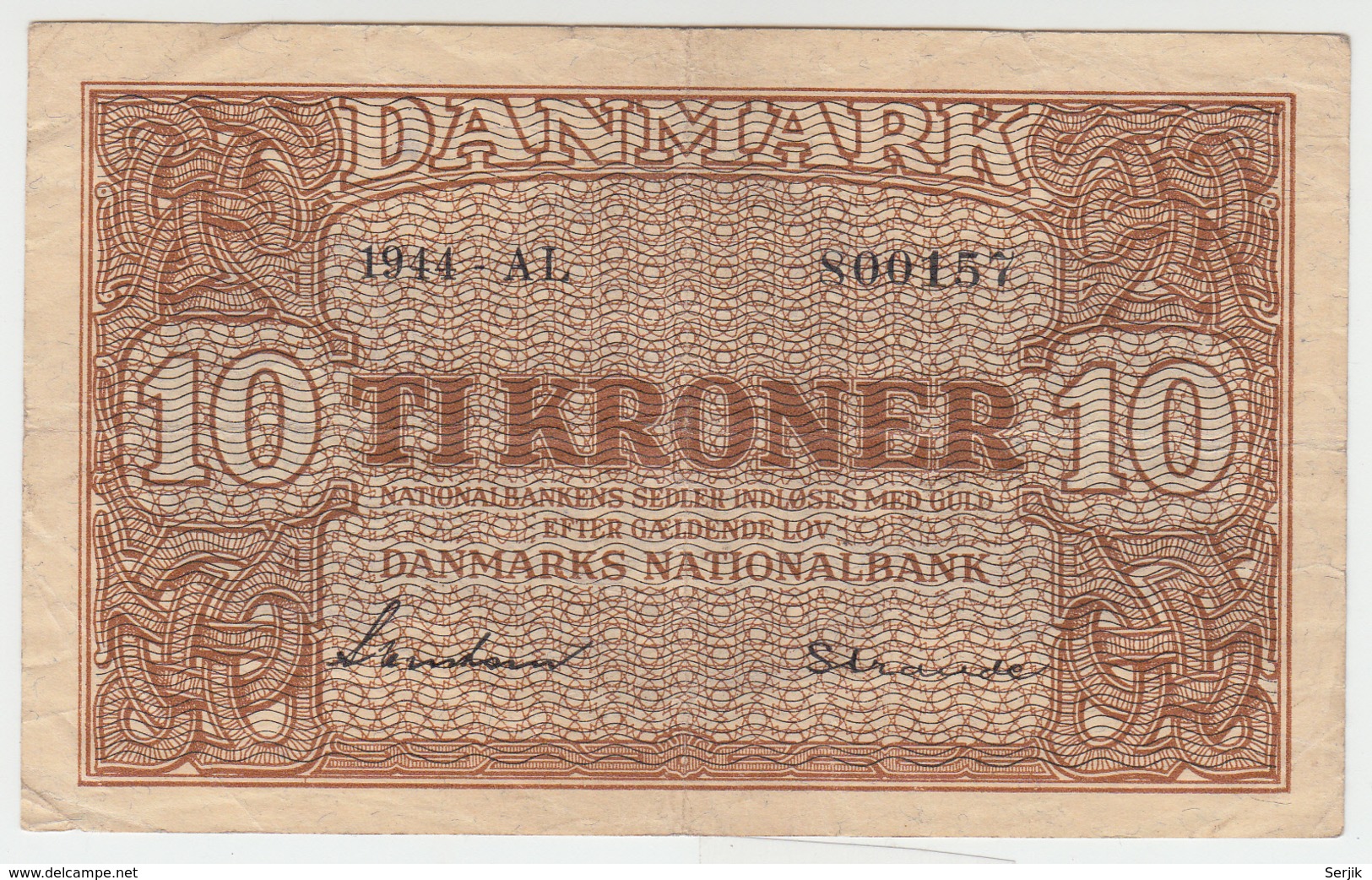 Denmark 10 Kroner 1944 AVF Pick 36a  36 A - Denmark