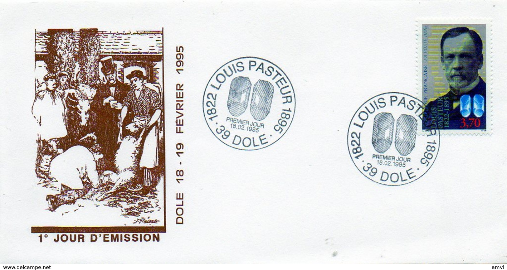 B01 - 5 Documents Louis Pasteur - 2 Enveloppes 1er Jour Et 3 Cartes Postales Premier Jour - Geneeskunde