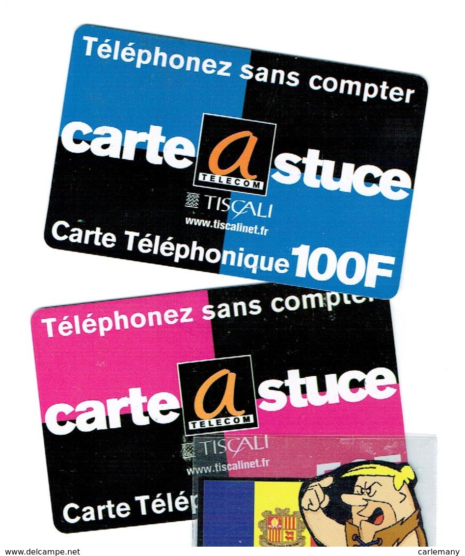 FRANCE TELECARTES  ASTUCE 4 DE 50F + 2 DE 100 F. TOTAL 6 CARTES - Ad Uso Interno