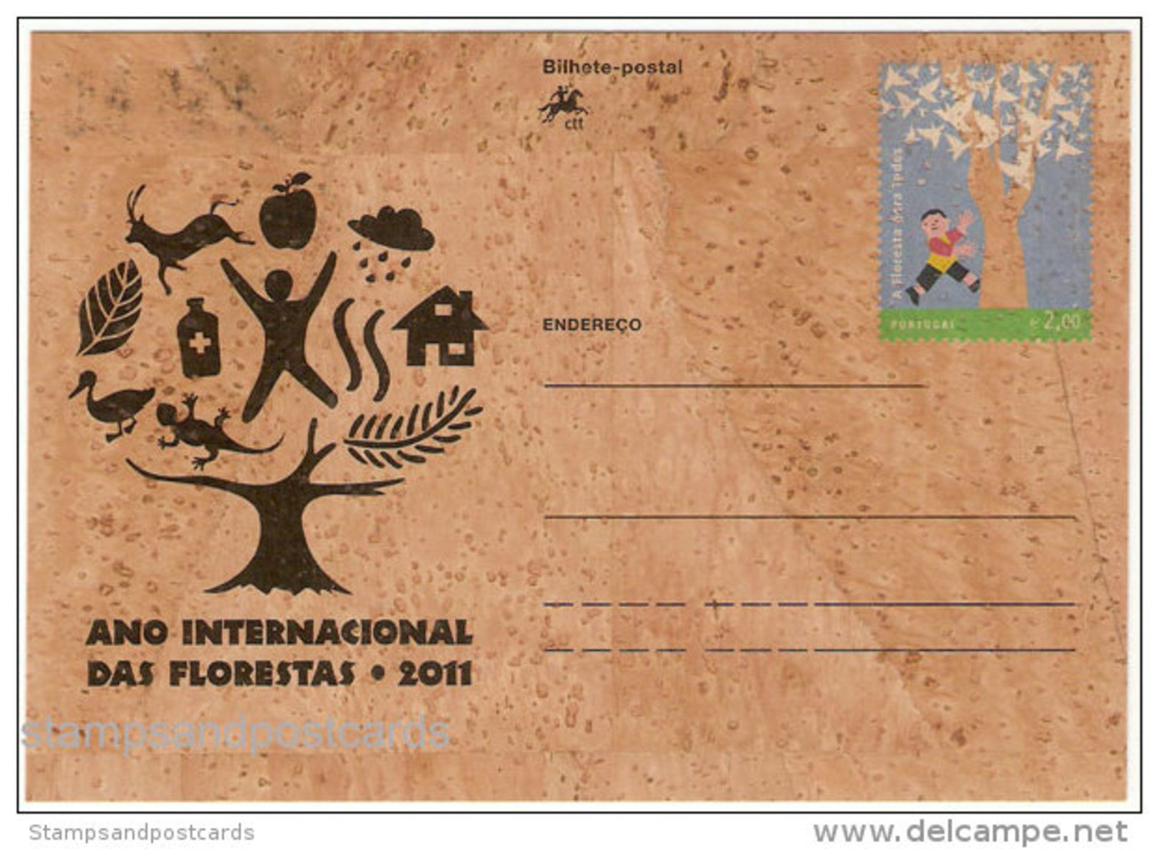 Portugal Entier Postale De LIÈGE Fôrets 2011 CORK Postal Stationery Forests 2011 - Entiers Postaux