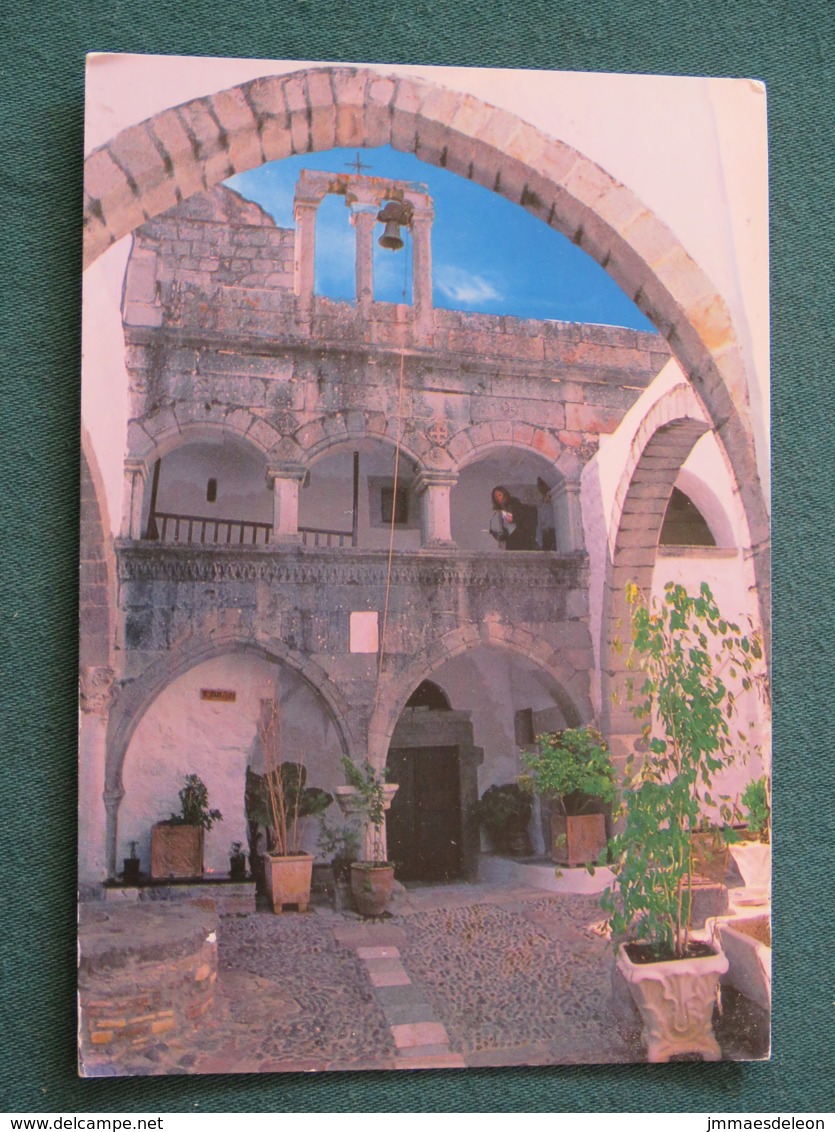 Greece 1996 Postcard " Church Bell " Kos To England - High Jump (1997 ? ScOtt # 1877) Cancel In 1996 - Greece