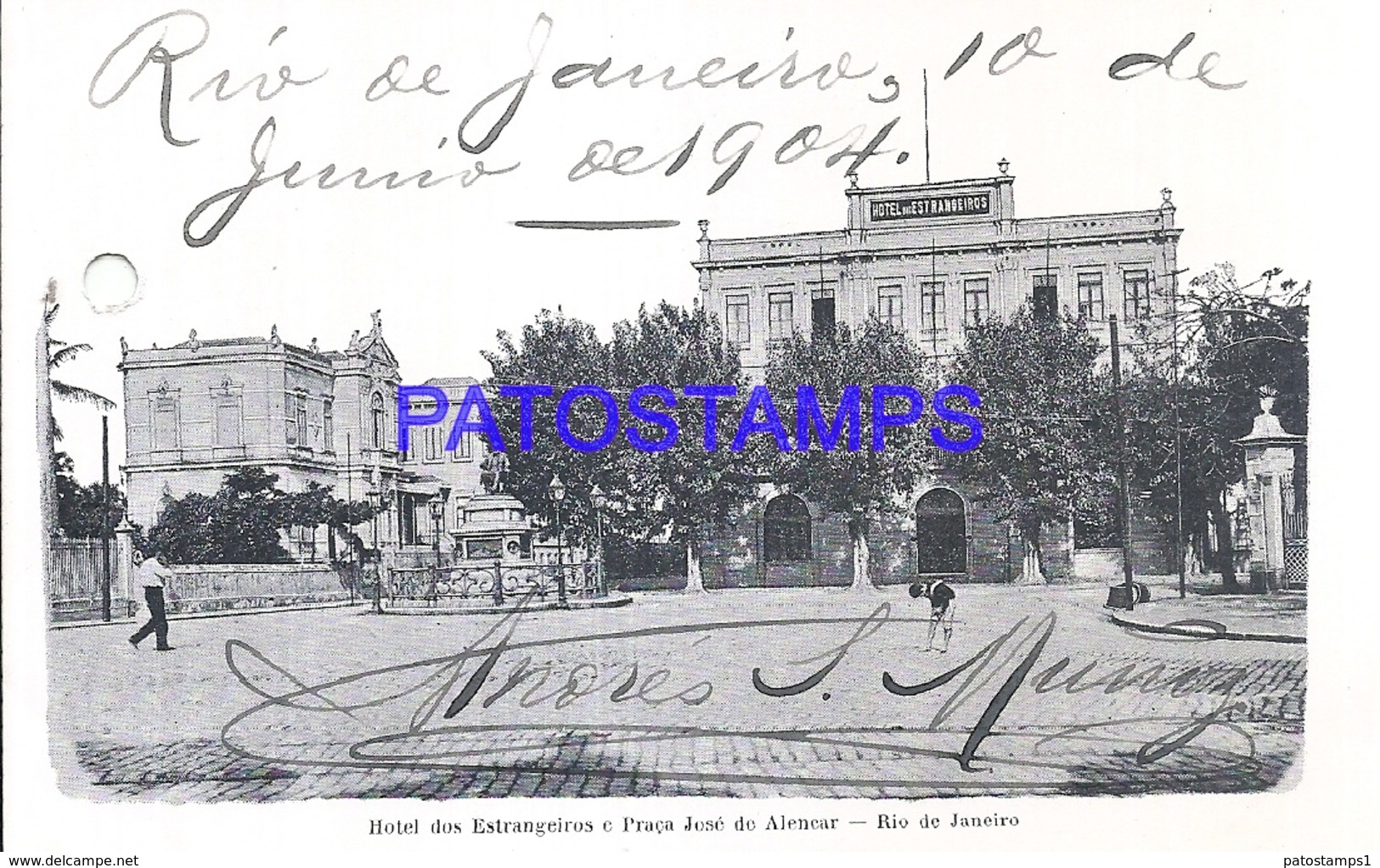 110492 BRAZIL BRASIL RIO DE JANEIRO HOTEL TWO STRATEGIES & SQUARE JOSE ALENCAR PERFORATION POSTAL POSTCARD - Altri & Non Classificati