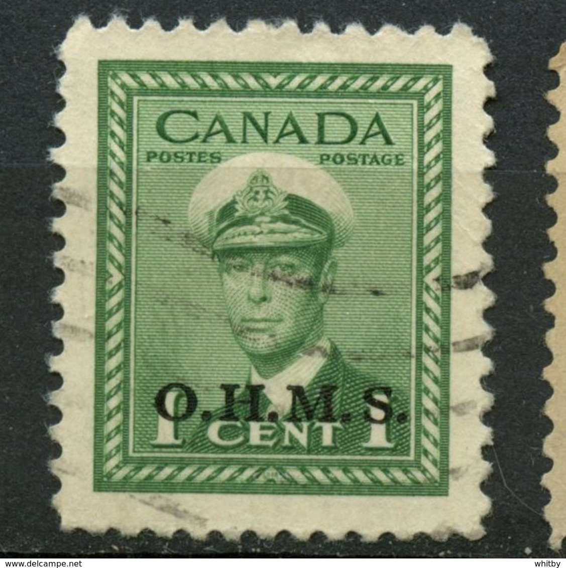 Canada 1950 1 Cent King George VI War OHMS Issue  #O1 - Aufdrucksausgaben