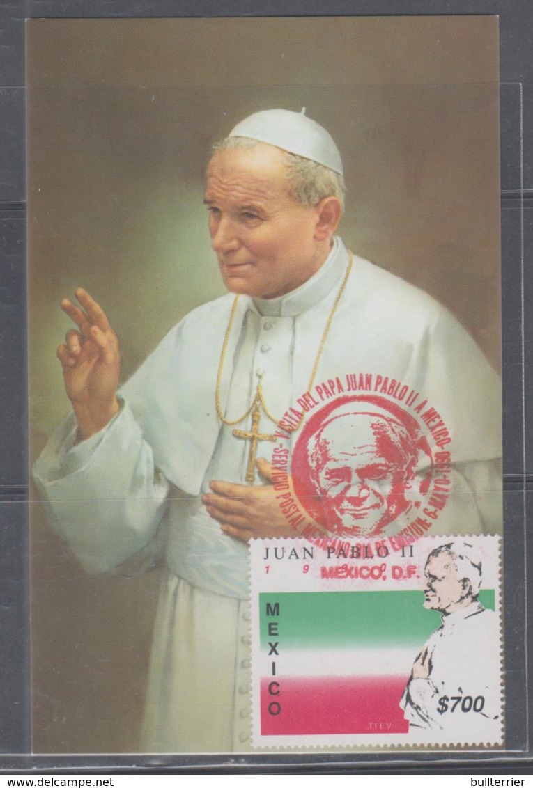 POPES - MEXICO - 1990 - PAPAL VISIT MAXI CARD ,SELDOM SEEN ITEM - Papes