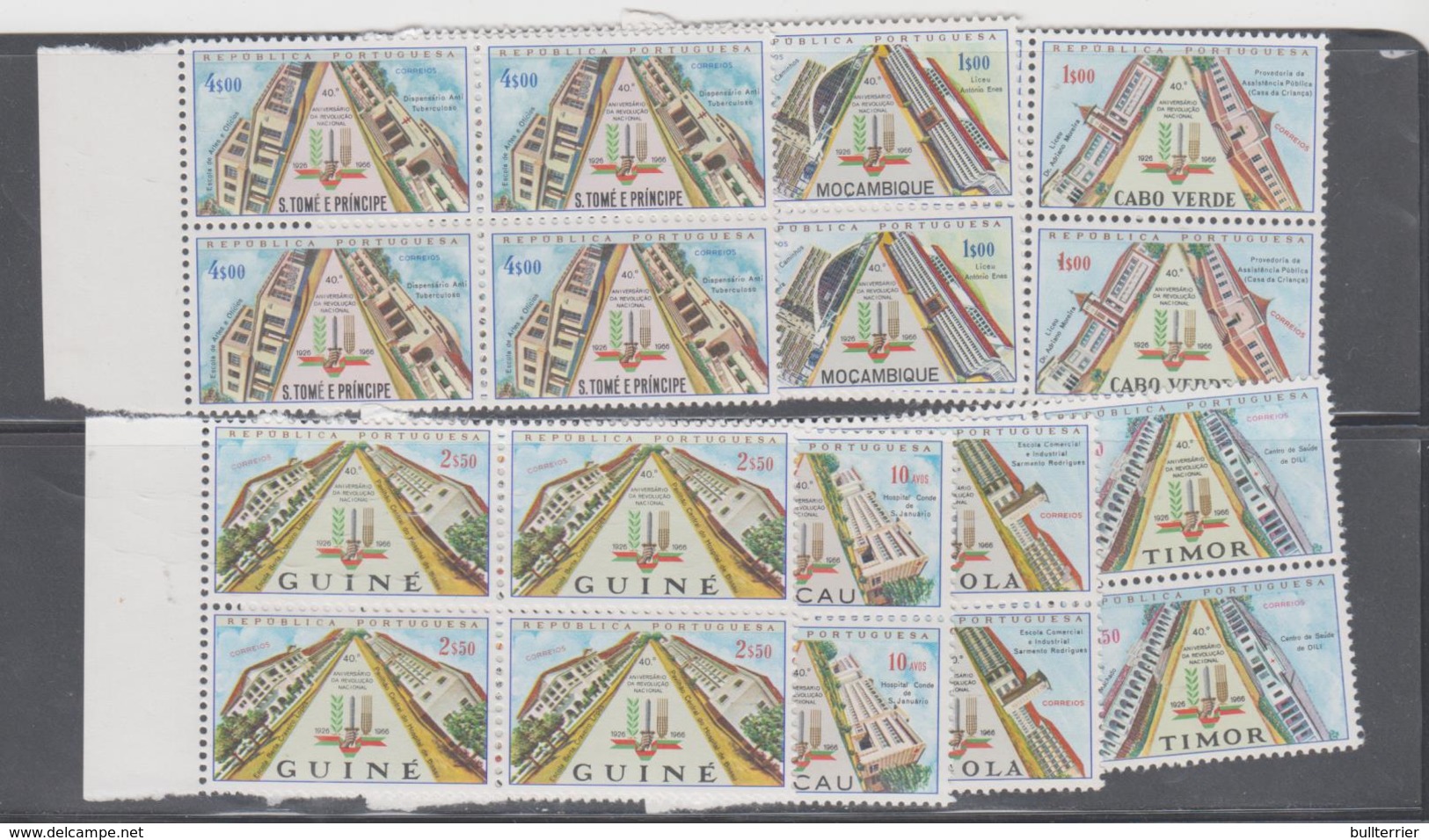 PORTUGESE COLONIES - 1966- REVOLUTION OMNIBUS SET OF 7 IN BLOCKS OF 4 MINT NEVER HINGED - Autres & Non Classés