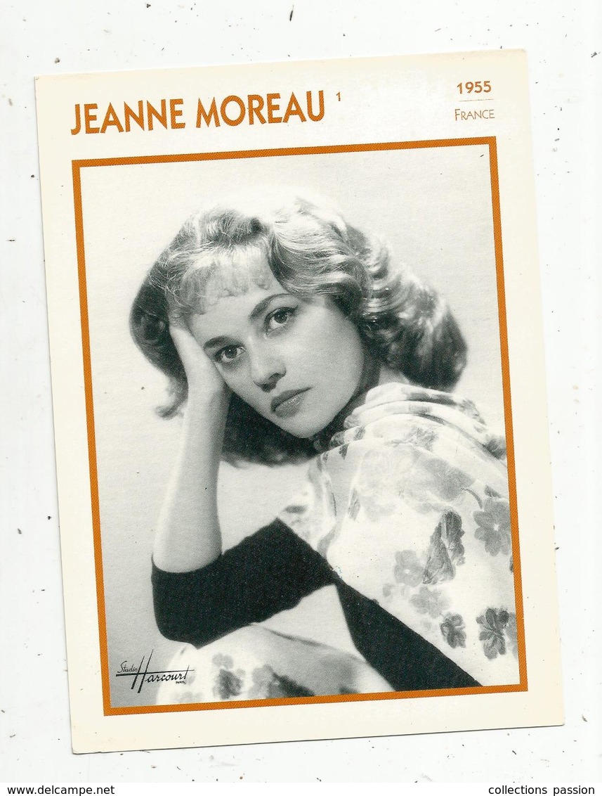 Photographie, Portrait De STARS, Cinéma ,actrice , JEANNE MOREAU ,1955, Photo Harcourt , 2 Scans ,fiche Descriptive - Personalità
