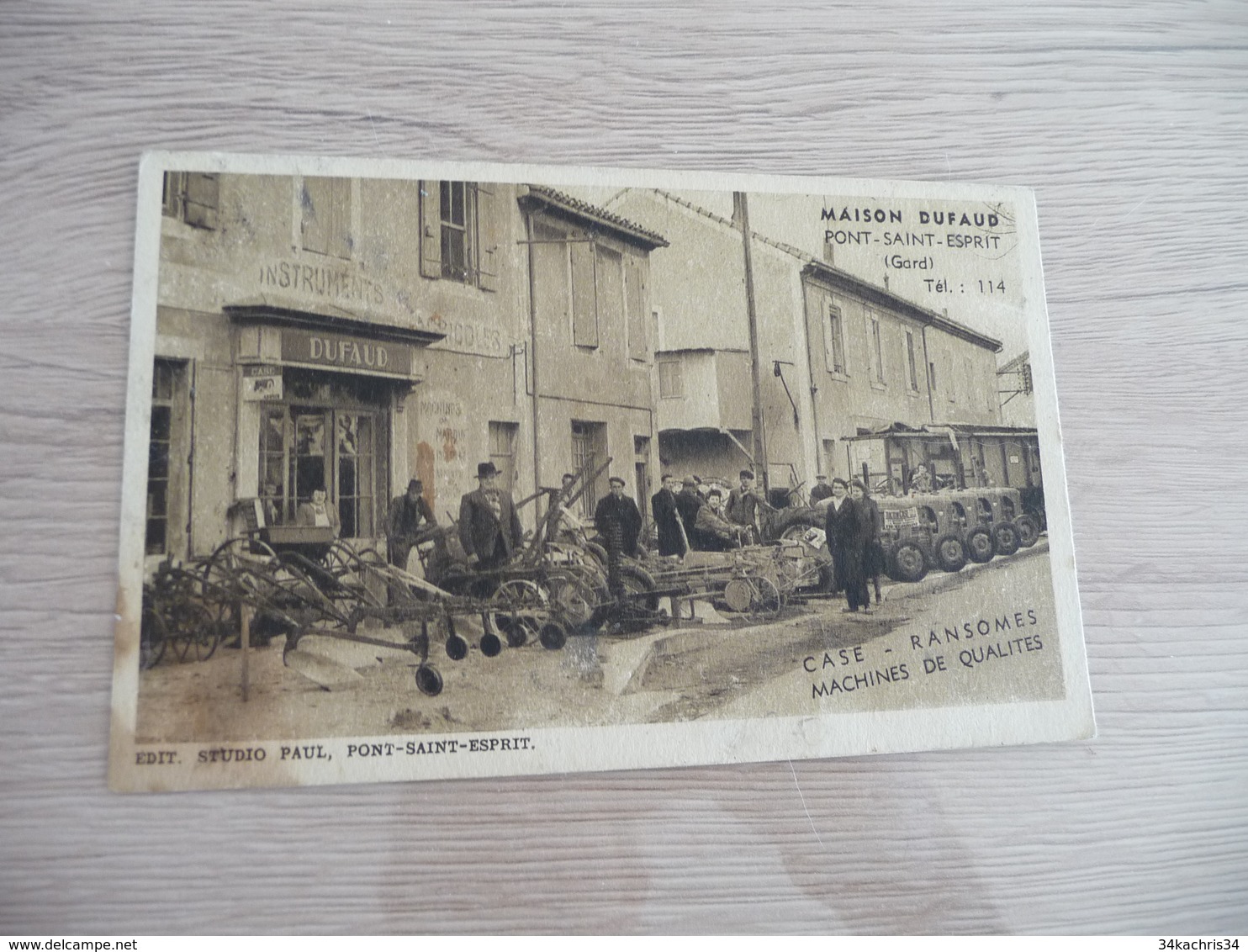 CPA 30 Gard Pont Saint Esprit Pub Maison Dufaud Machines Agricoles Devanture Tachée En L'état - Pont-Saint-Esprit