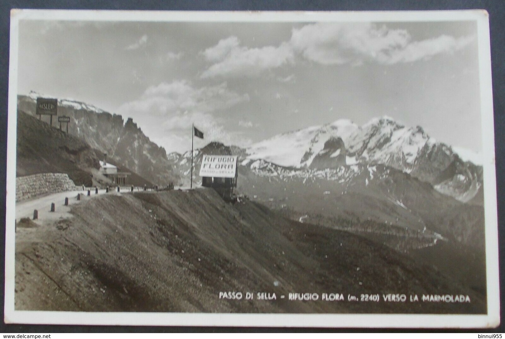 Cartolina Passo Di Sella Rifugio Flora Verso La Marmolada - Viaggiata - 1934 - - Trento