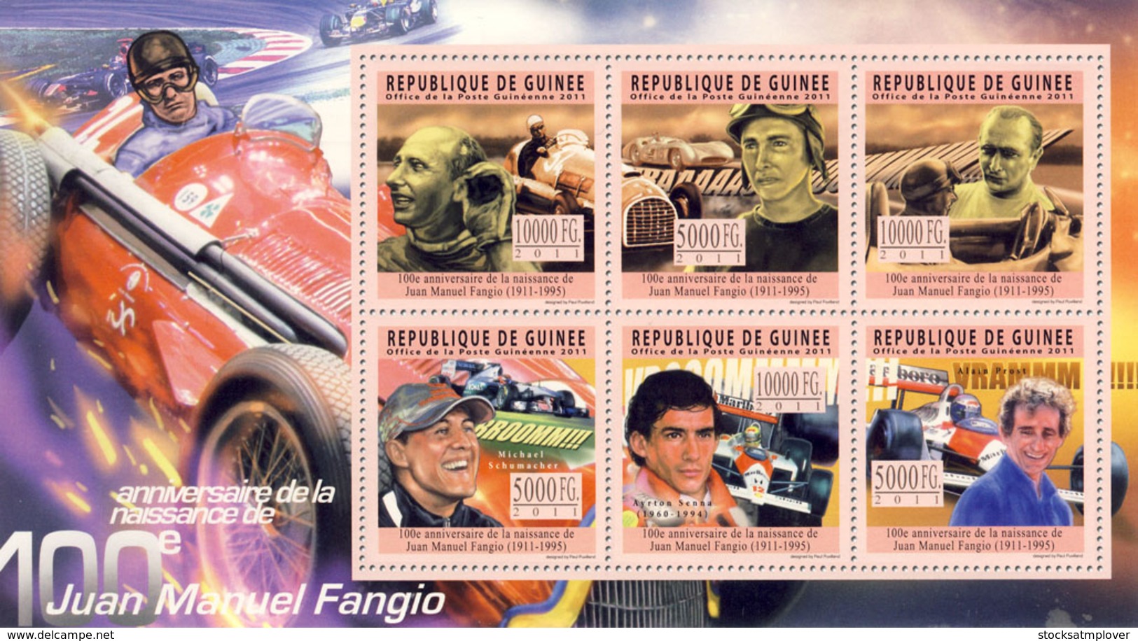 Guinea 2011     Juan Manuel Fangio , Argentine Racing Car Driver - Guinea (1958-...)