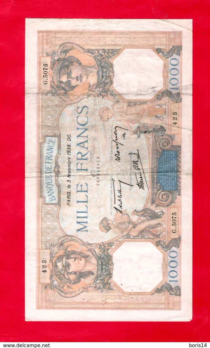 BILLET De 1000  F - 1938 - ...-1889 Francs Im 19. Jh.