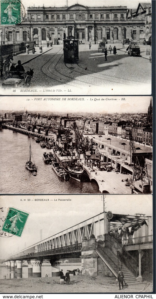 LOT 50 CPA FRANCE - BORDEAUX, DIVERS SUJETS - TRES BEL ETAT - - 5 - 99 Cartes