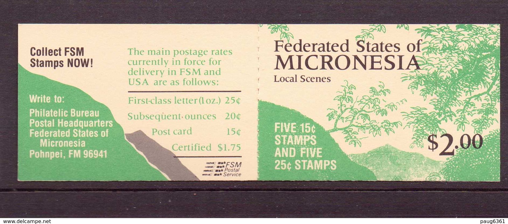 MICRONESIE 1985/88 CARNET COURANTS YVERT N°C57b NEUF MNH** - Micronesia