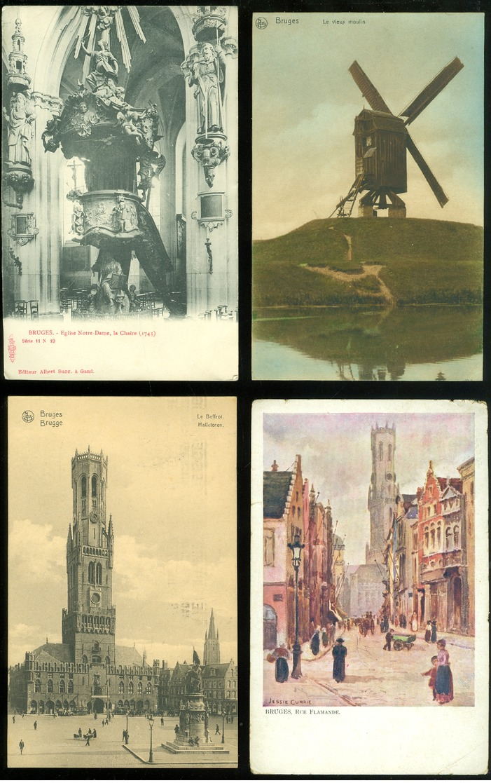 Beau lot de 60 cartes postales de Belgique  Bruges      Mooi lot van 60 postkaarten van België  Brugge - 60 scans