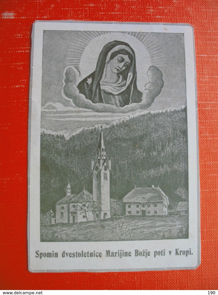 Kropa.Spomin Dvestoletnice Marijine Bozje Poti V Kropi - Images Religieuses